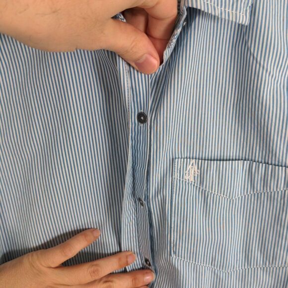 Abercrombie & Fitch Shirt Dress Sleeveless Striped Mini Sz S Blue Preppy Coastal - Picture 5 of 8